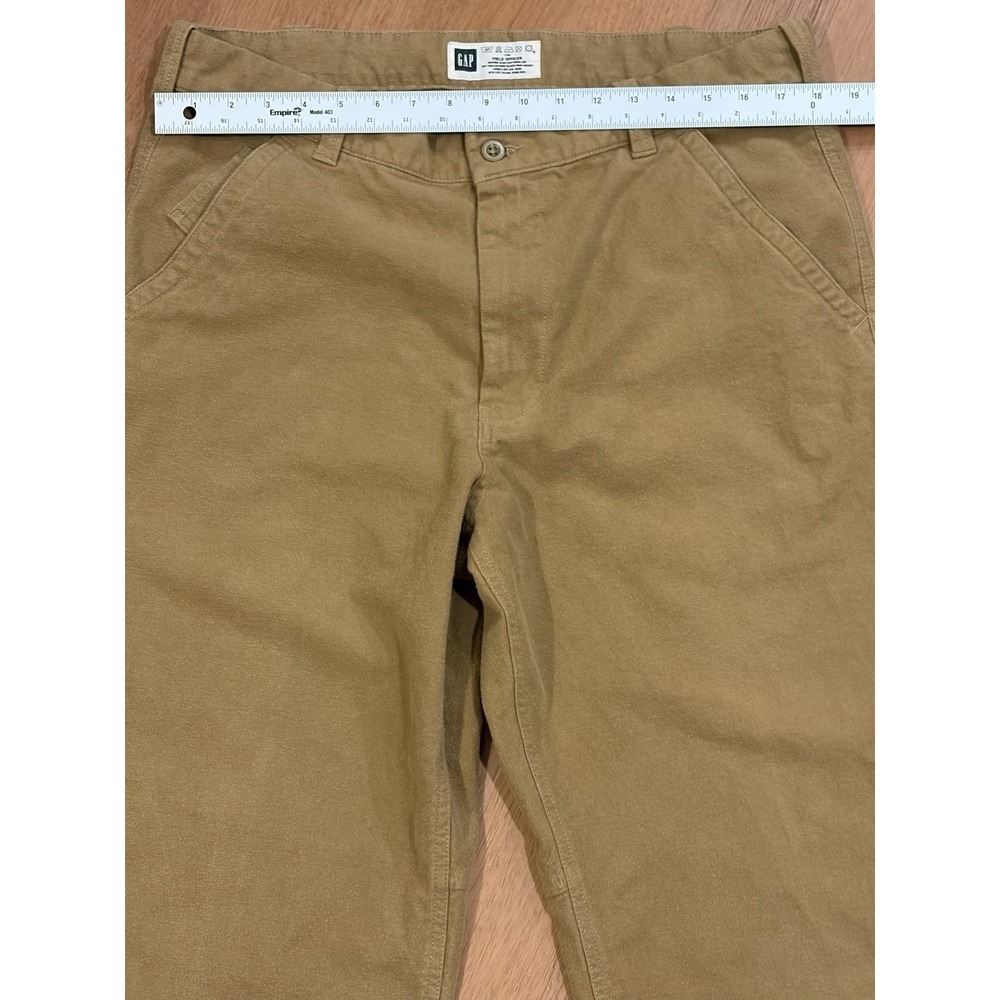 Vintage Gap Field Officer Pants 36x32 Tan Military Wide Leg Baggy Chamois Y2K - Picture 7 of 13